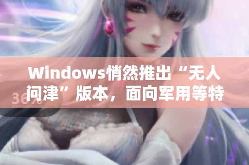 Windows悄然推出“无人问津”版本，面向军用等特殊领域！