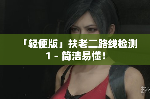 「轻便版」扶老二路线检测1 – 简洁易懂！