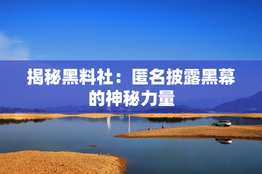 揭秘黑料社：匿名披露黑幕的神秘力量