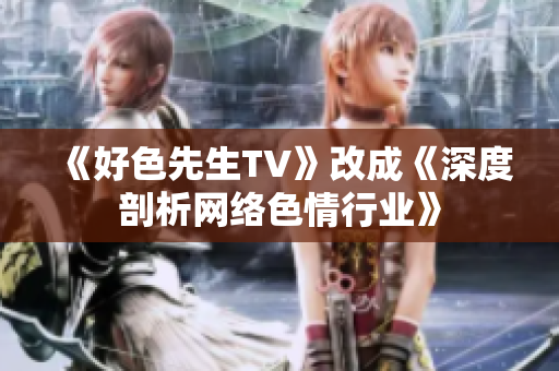 《好色先生TV》改成《深度剖析网络色情行业》
