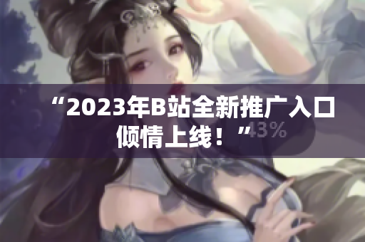 “2023年B站全新推广入口倾情上线！”