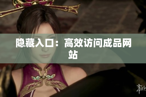 隐藏入口：高效访问成品网站