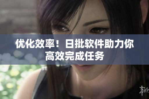优化效率！日批软件助力你高效完成任务