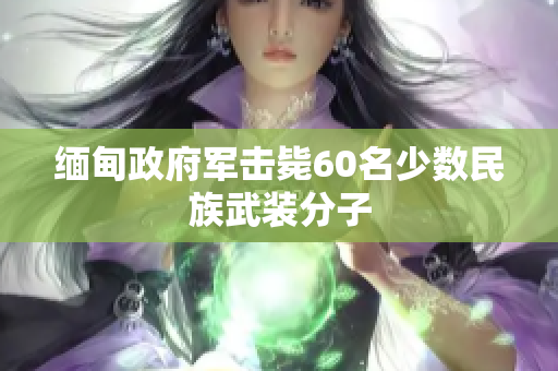 缅甸政府军击毙60名少数民族武装分子