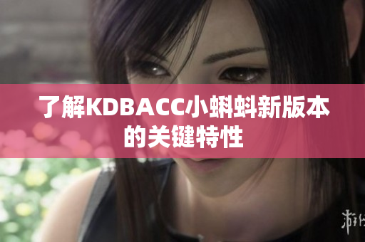 了解KDBACC小蝌蚪新版本的关键特性