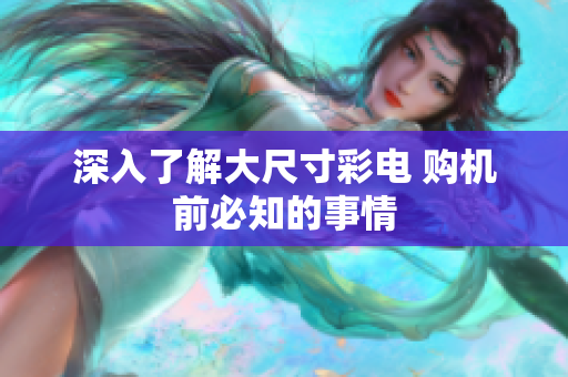 深入了解大尺寸彩电 购机前必知的事情