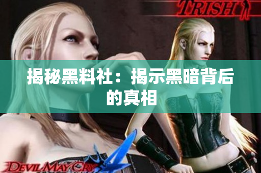 揭秘黑料社：揭示黑暗背后的真相