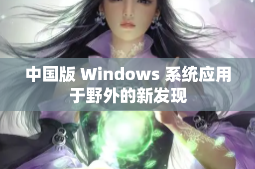 中国版 Windows 系统应用于野外的新发现