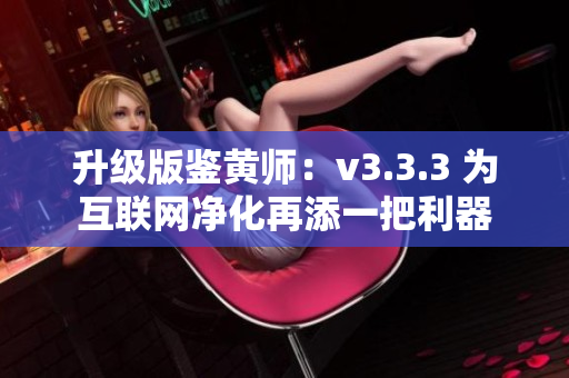 升级版鉴黄师：v3.3.3 为互联网净化再添一把利器