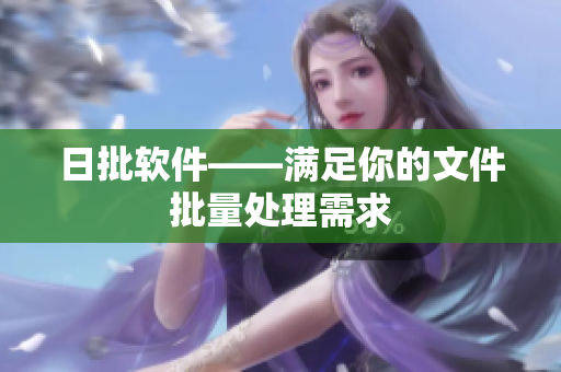 日批软件——满足你的文件批量处理需求