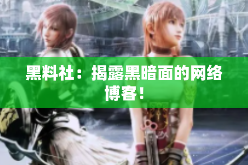 黑料社：揭露黑暗面的网络博客！