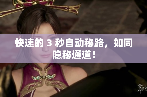 快速的 3 秒自动秘路，如同隐秘通道！