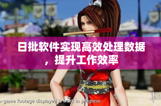 日批软件实现高效处理数据，提升工作效率