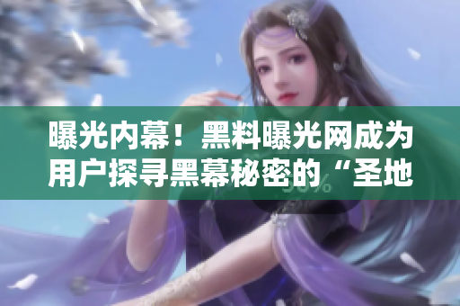 曝光内幕！黑料曝光网成为用户探寻黑幕秘密的“圣地”