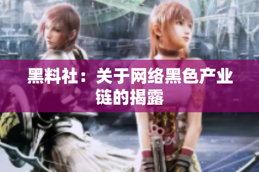 黑料社：关于网络黑色产业链的揭露