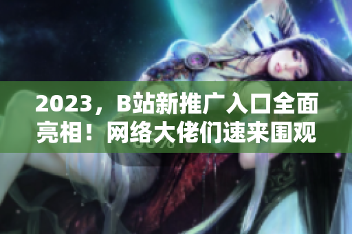 2023，B站新推广入口全面亮相！网络大佬们速来围观！