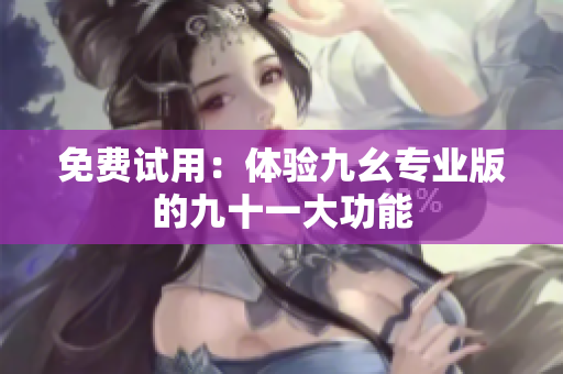 免费试用：体验九幺专业版的九十一大功能