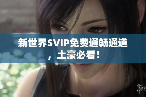 新世界SVIP免费通畅通道，土豪必看！
