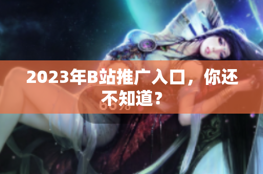 2023年B站推广入口，你还不知道？