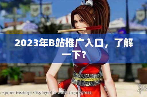 2023年B站推广入口，了解一下？