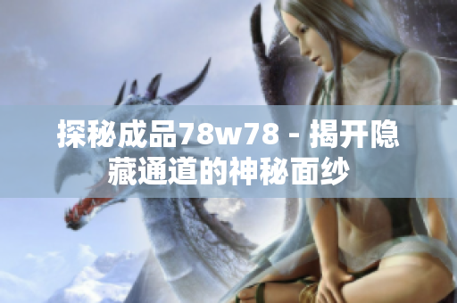 探秘成品78w78 - 揭开隐藏通道的神秘面纱