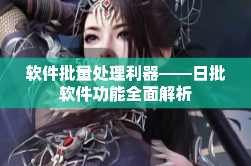 软件批量处理利器——日批软件功能全面解析